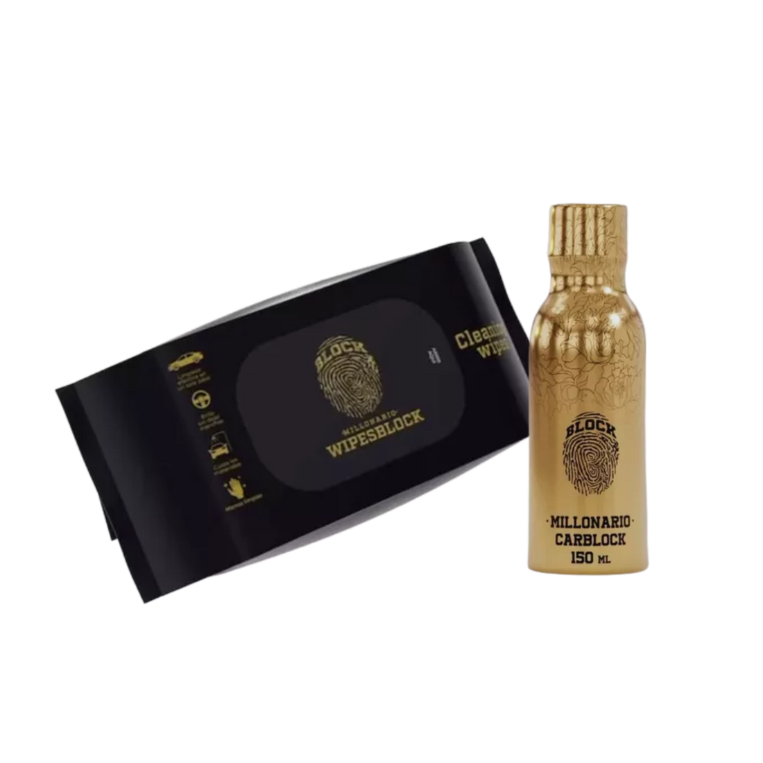 Kit Car Block: incluye Wipesblock paños húmedos para limpieza y un perfume para carro. Mantén tu vehículo fresco, limpio y con un aroma agradable en todo momento.