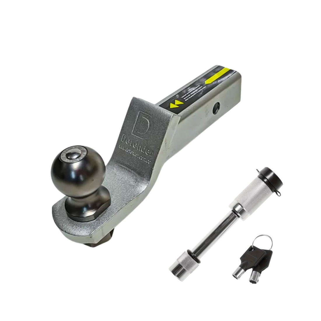 Kit Lengüeta Defender con bola 2”, capacidad de arrastre 6000 lb. Incluye pin con llave, maletín y sistema antirotación. Fácil de instalar.


