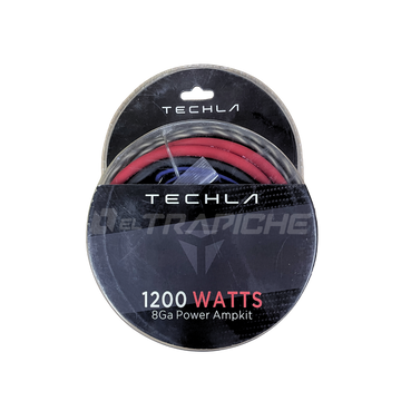 kit amplificador, cableado auto, techla, tkit8, 8ga power kit, sonido carro, cables para amplificador, accesorios car audio, instalación amplificador, sistema de sonido automotriz