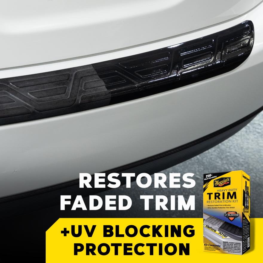 meguiars, kit restaurador, restaurador de plásticos, cuidado exterior, trim restoration, restaurar molduras, protección UV, limpieza de plástico exterior, accesorios detailing, kit auto detailing