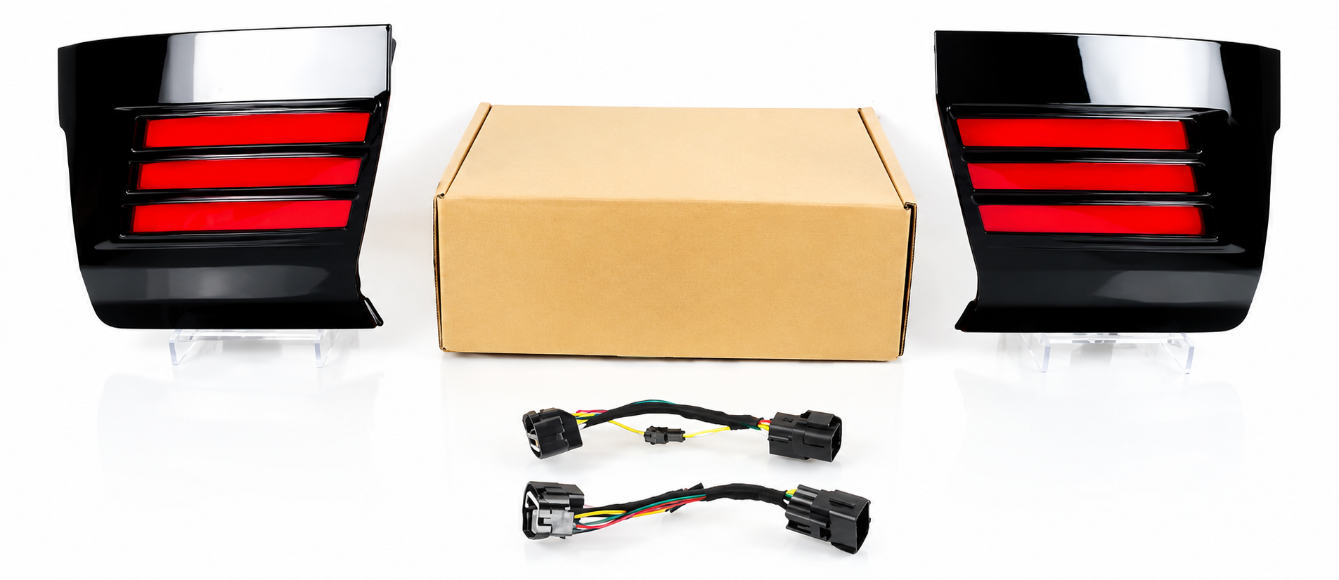 Lámpara bomper trasera LED negra para Toyota Prado LC250