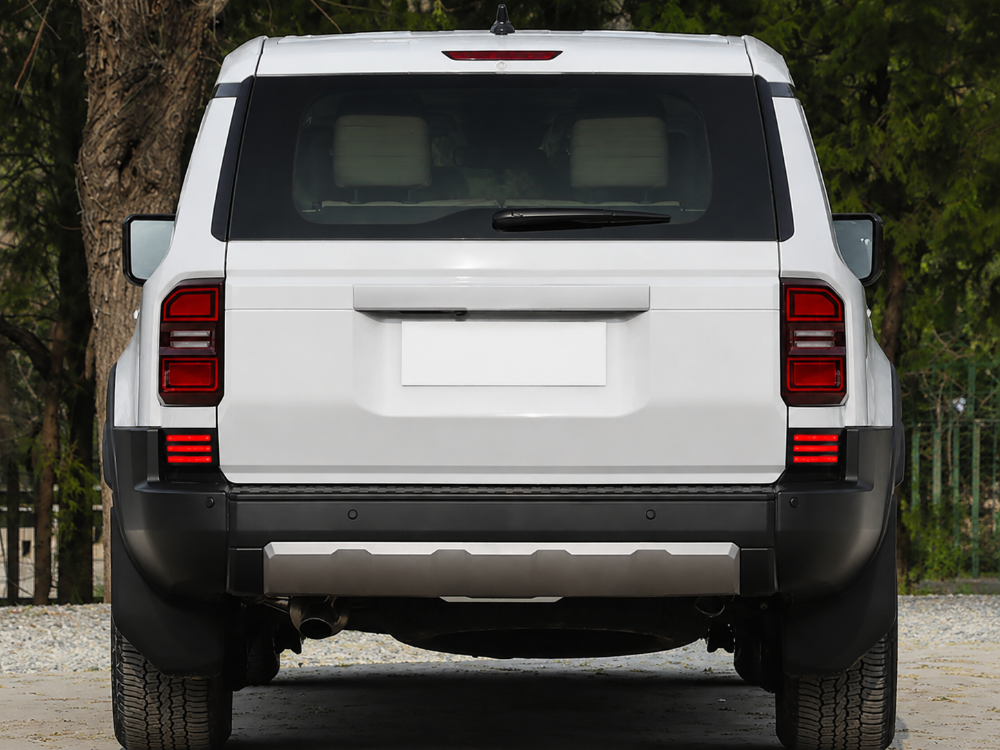 Lámpara bomper trasera LED negra para Toyota Prado LC250