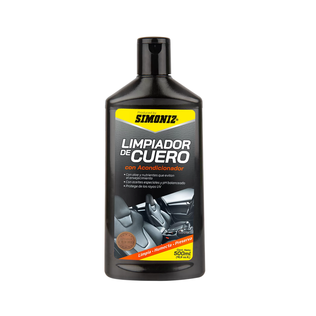Limpiador de cuero Simoniz para carro en Medellín, ideal para asientos y superficies de cuero automotriz, limpiador de cuero Simoniz limpieza asientos de cuero carro cuidado interior cuero vehículo productos detailing Colombia limpiador tapicería cuero mantenimiento cuero automotriz