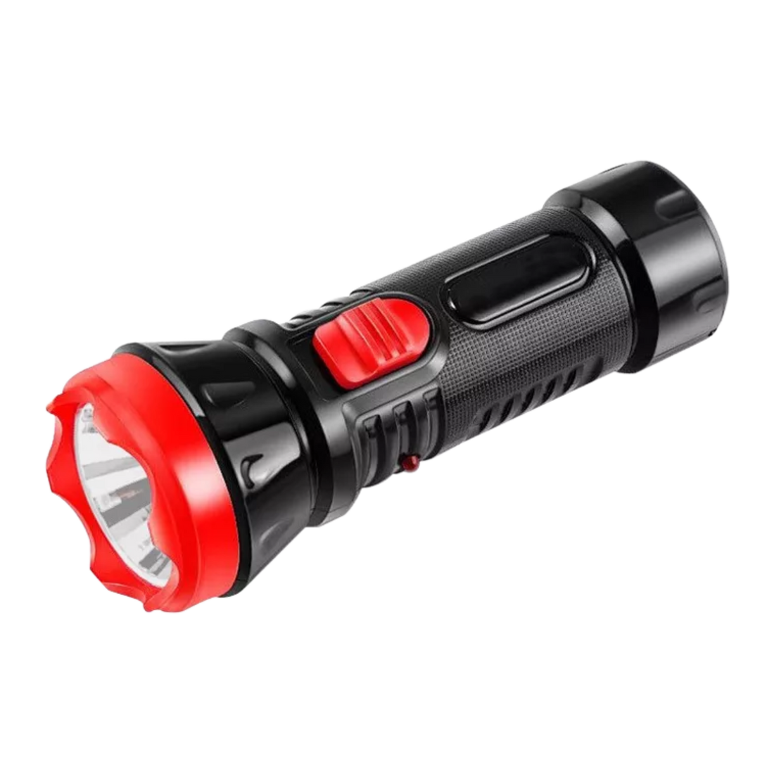 Linterna recargable con doble modo de iluminación y LED indicador de carga. Alcance de 25m, batería de larga duración y diseño compacto. Ideal para camping y más.