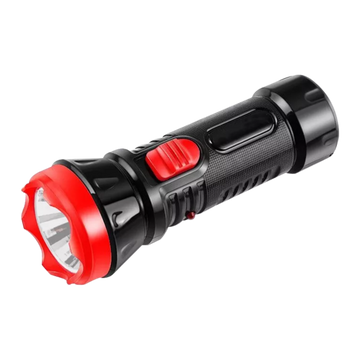 Linterna recargable con doble modo de iluminación y LED indicador de carga. Alcance de 25m, batería de larga duración y diseño compacto. Ideal para camping y más.