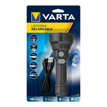 linterna varta, linterna recargable, linterna led, linterna 150 lúmenes, luz de emergencia, linterna usb, linterna portátil, linterna camping, linterna potente, herramientas