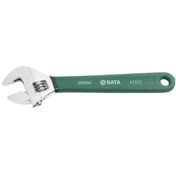 llave ajustable 8 pulgadas, llave inglesa SATA, herramienta mecánica, llave con escala métrica, llave apertura ancha, llave profesional, llave de tuercas SATA, herramienta ergonómica, llave con moleteado grande, llave de mordaza hexagonal, herramientas resistentes SATA, llave de acero cromo vanadio, llave antideslizante, herramientas para mecánicos