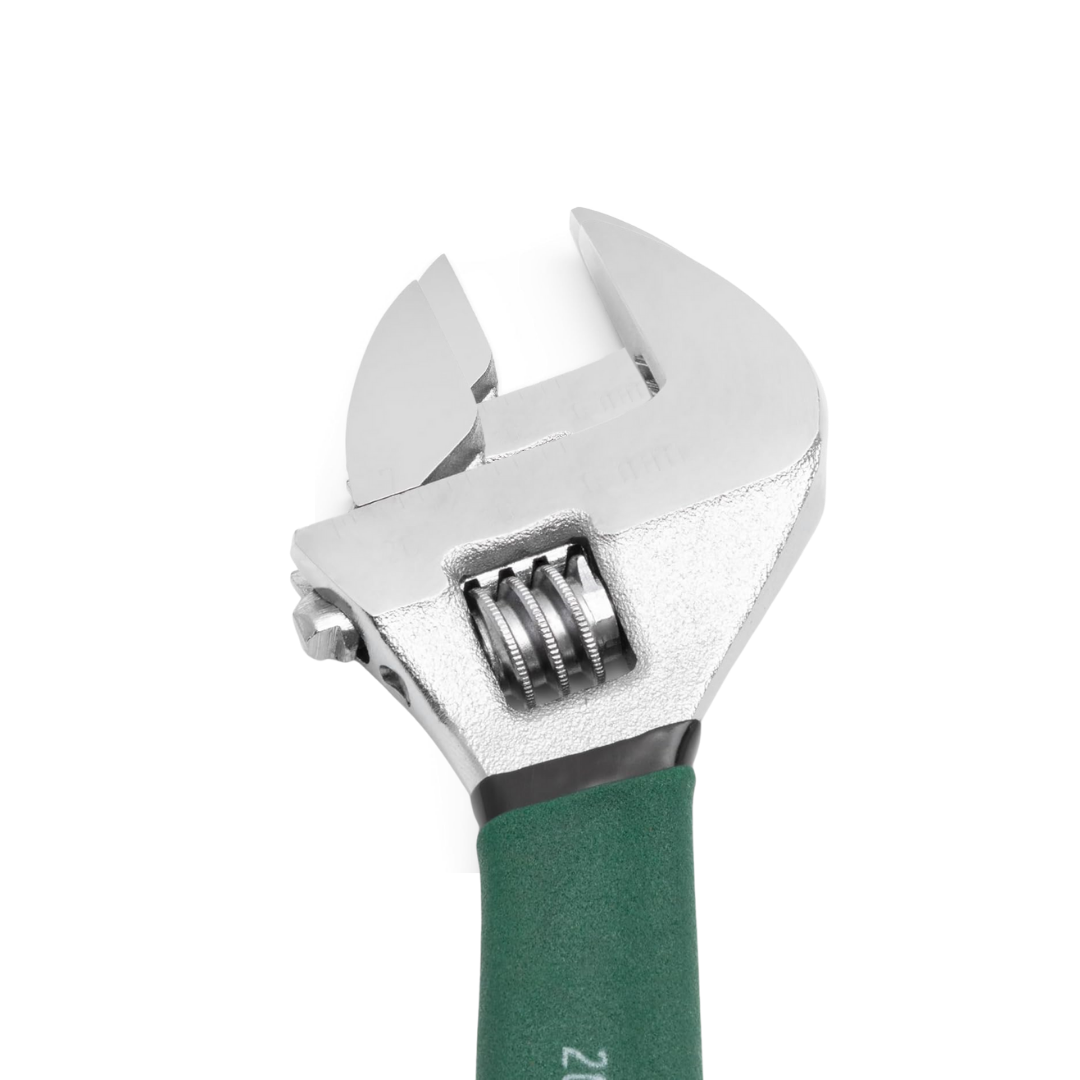 llave ajustable 8 pulgadas, llave inglesa SATA, herramienta mecánica, llave con escala métrica, llave apertura ancha, llave profesional, llave de tuercas SATA, herramienta ergonómica, llave con moleteado grande, llave de mordaza hexagonal, herramientas resistentes SATA, llave de acero cromo vanadio, llave antideslizante, herramientas para mecánicos