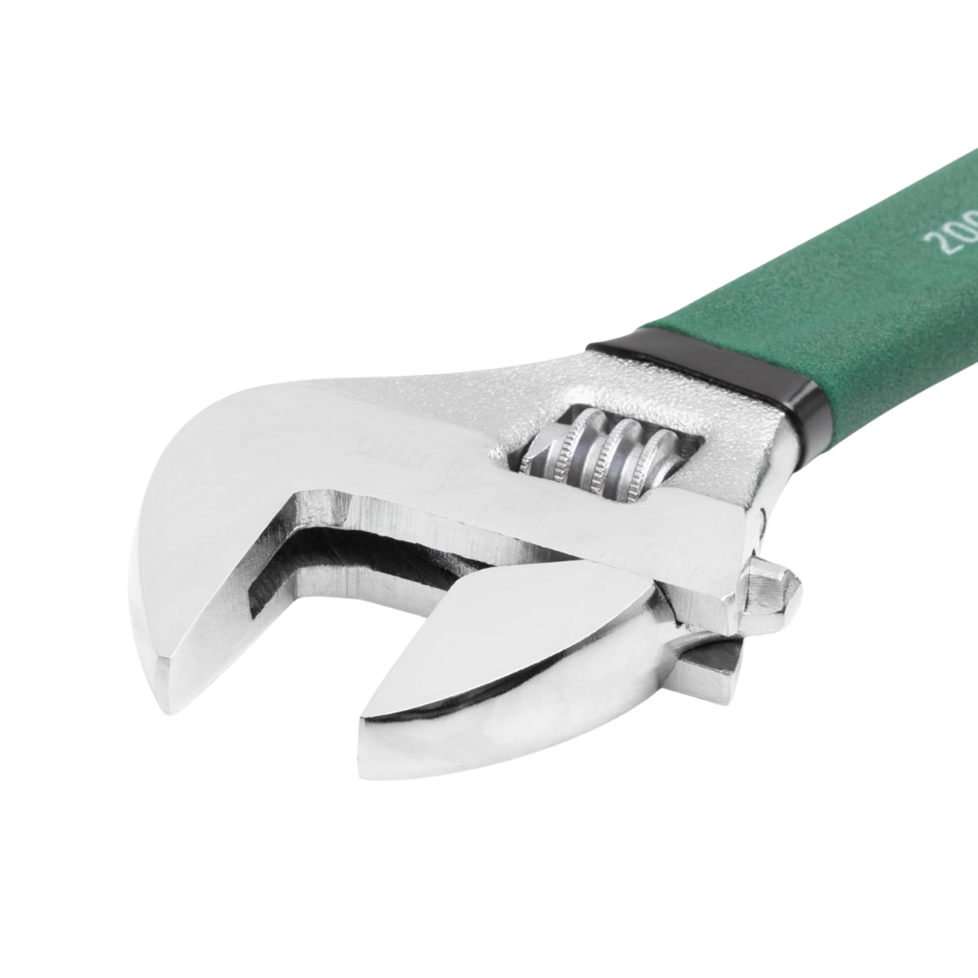 llave ajustable 8 pulgadas, llave inglesa SATA, herramienta mecánica, llave con escala métrica, llave apertura ancha, llave profesional, llave de tuercas SATA, herramienta ergonómica, llave con moleteado grande, llave de mordaza hexagonal, herramientas resistentes SATA, llave de acero cromo vanadio, llave antideslizante, herramientas para mecánicos