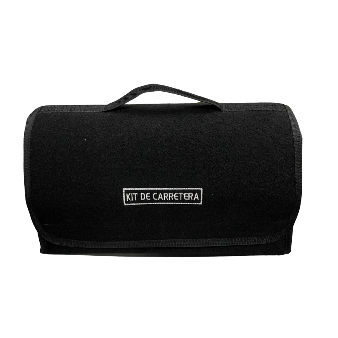 Maletín de seguridad vial en felpa con cierre de cremallera. Incluye elementos básicos para emergencias en carretera. Compatible con todo tipo de vehículos.