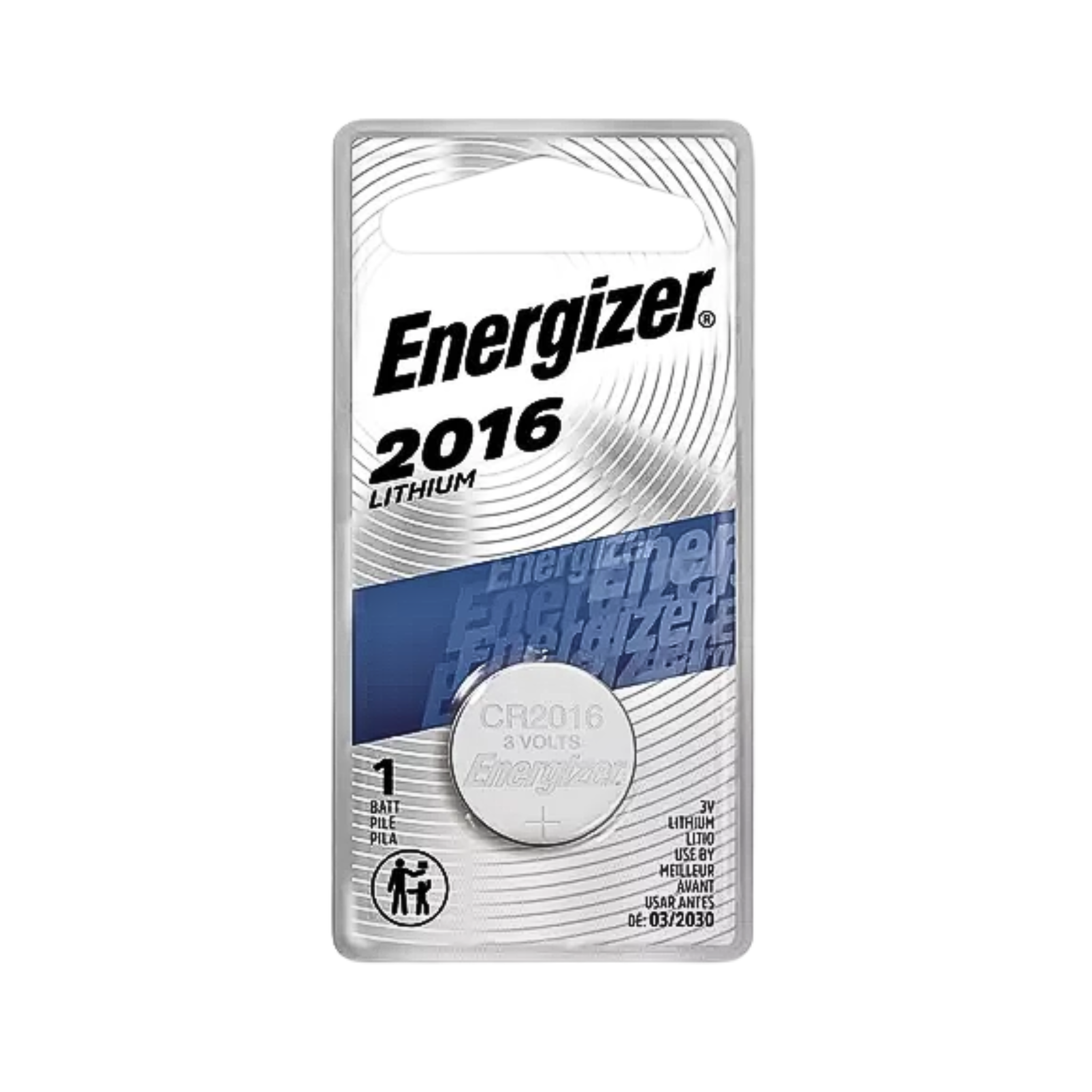 Pila de litio Energizer 2016. Ideal para controles de carro. Larga duración, alto rendimiento y confiabilidad en temperaturas extremas. ¡Energía segura!