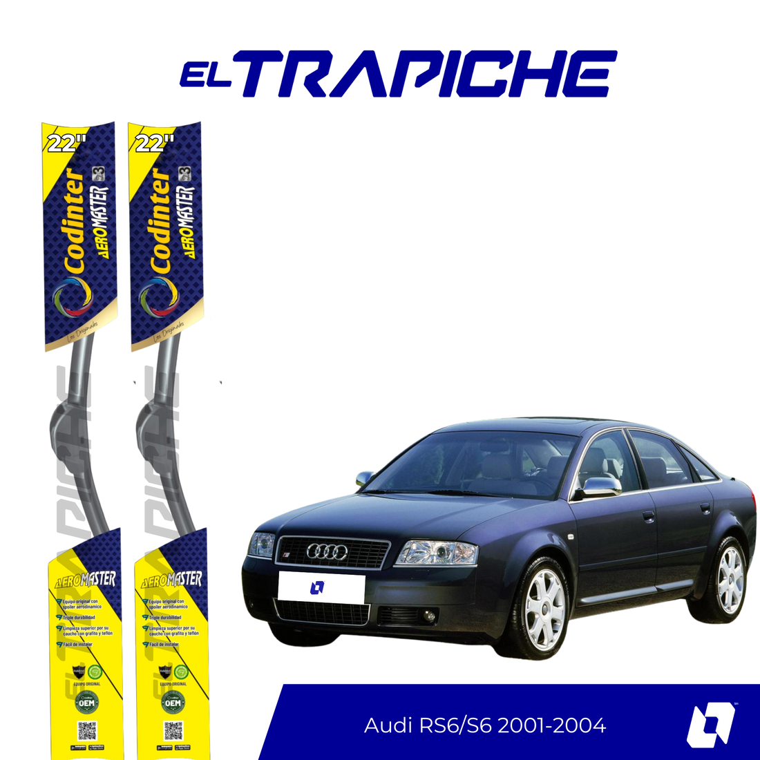 Plumillas de equipamiento Codinter original con acero inoxidable y caucho con silicona para un barrido claro y silencioso. Flexibles, duraderas y de alta calidad.