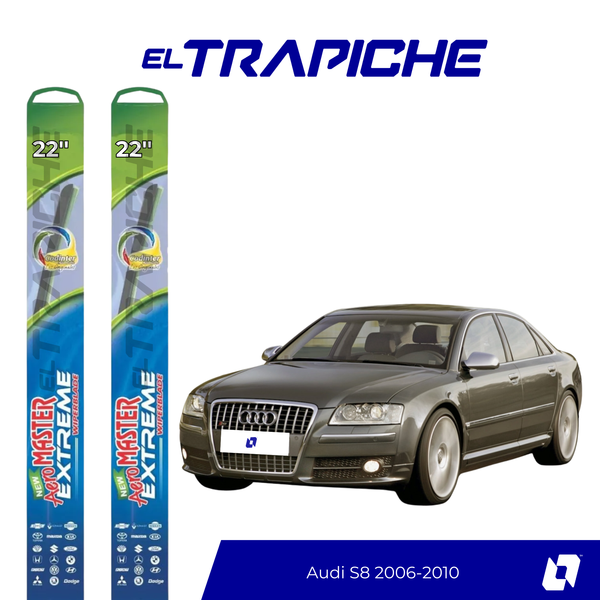 Plumillas de equipamiento Codinter original con acero inoxidable y caucho con silicona para un barrido claro y silencioso. Flexibles, duraderas y de alta calidad.