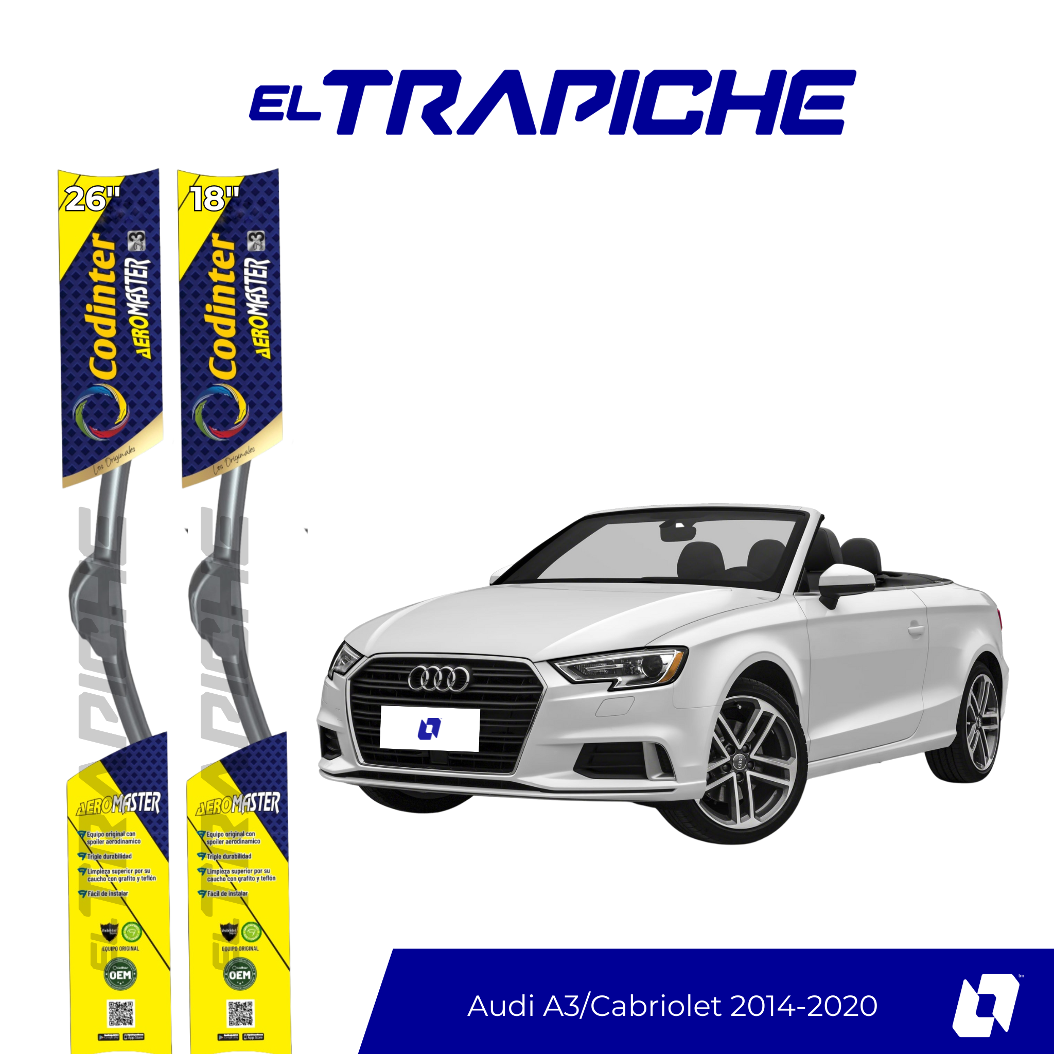 Plumillas Audi A3/Cabriolet 2014-2020