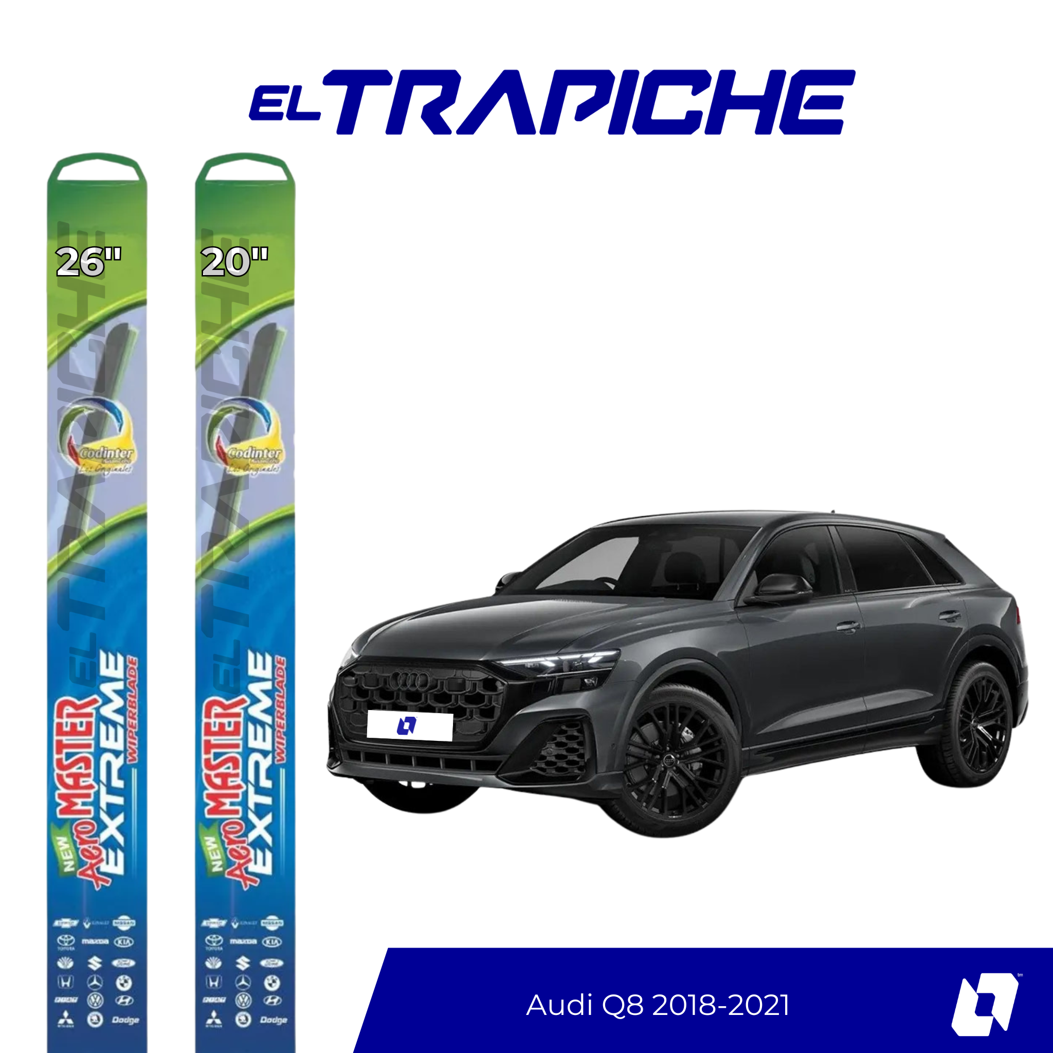 Plumillas de equipamiento original con acero inoxidable y caucho con silicona para un barrido claro y silencioso. Flexibles, duraderas y de alta calidad.