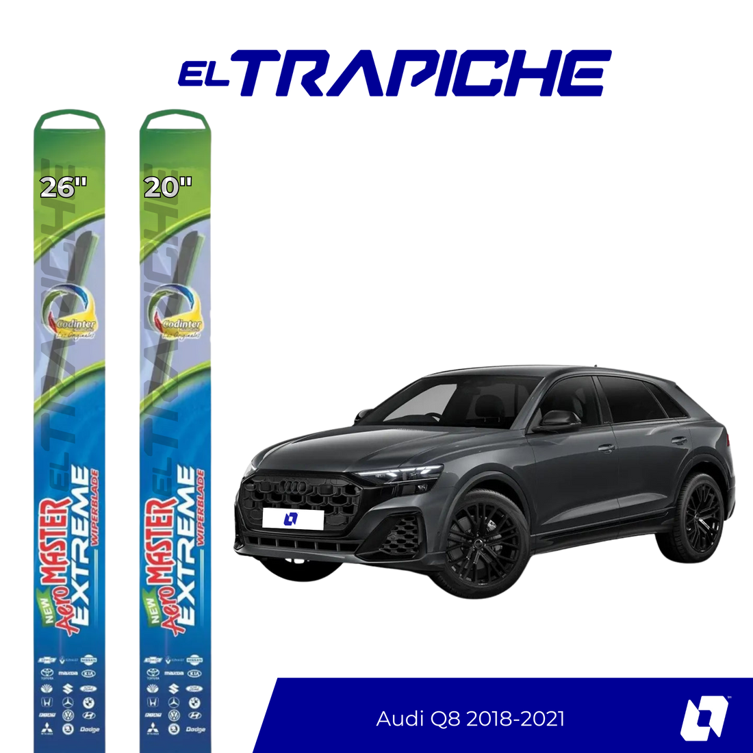 Plumillas de equipamiento original con acero inoxidable y caucho con silicona para un barrido claro y silencioso. Flexibles, duraderas y de alta calidad.