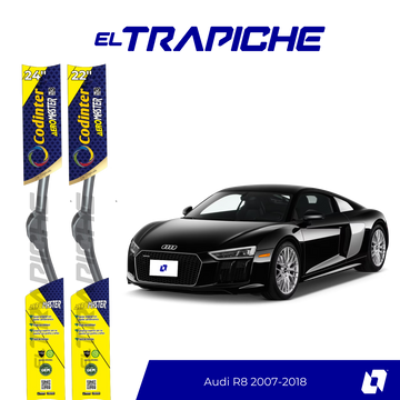 Plumillas de equipamiento original con acero inoxidable y caucho con silicona para un barrido claro y silencioso. Flexibles, duraderas y de alta calidad.