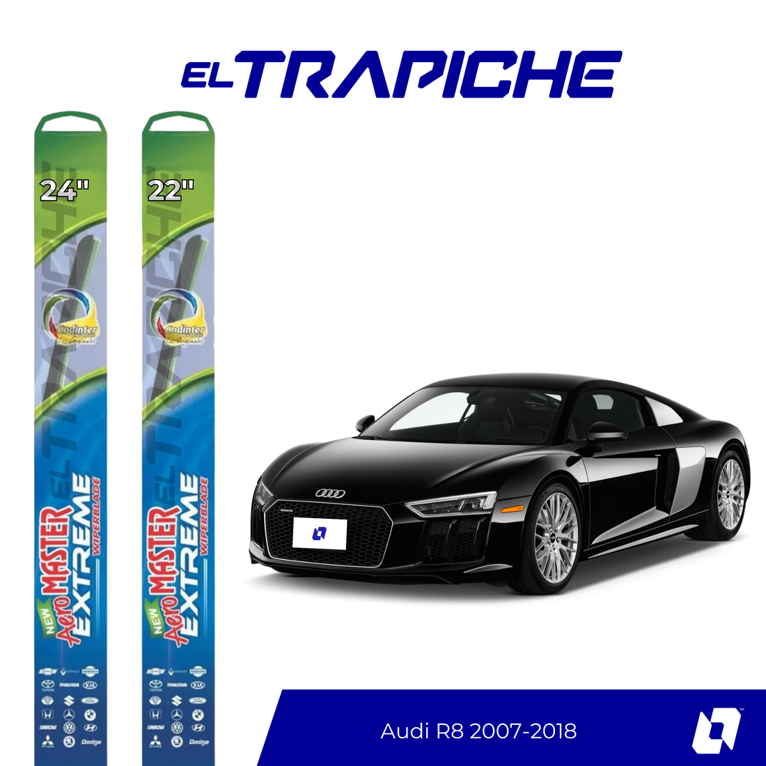 Plumillas de equipamiento original con acero inoxidable y caucho con silicona para un barrido claro y silencioso. Flexibles, duraderas y de alta calidad.