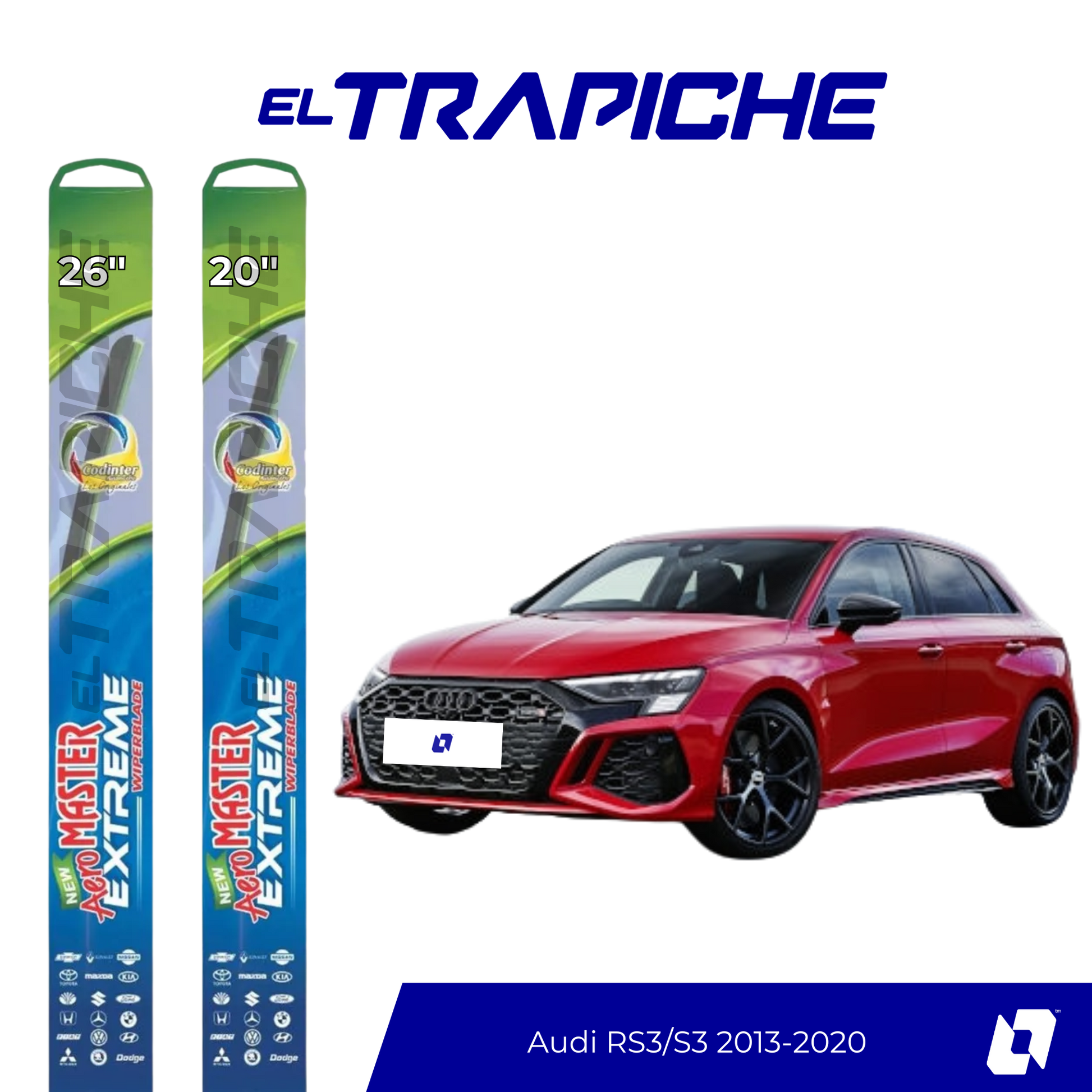 Plumillas de equipamiento Codinter original con acero inoxidable y caucho con silicona para un barrido claro y silencioso. Flexibles, duraderas y de alta calidad.