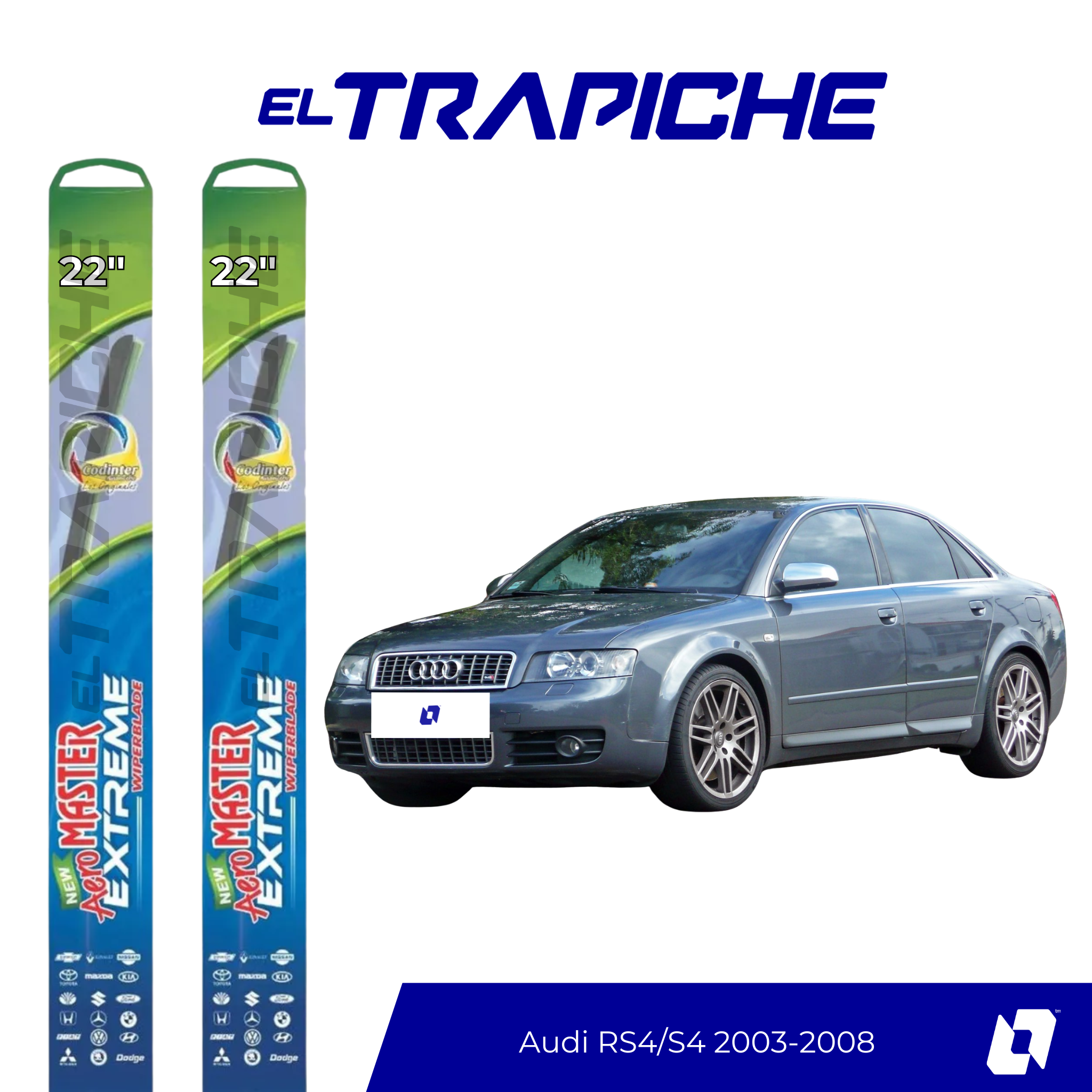 Plumillas de equipamiento Codinter original con acero inoxidable y caucho con silicona para un barrido claro y silencioso. Flexibles, duraderas y de alta calidad.