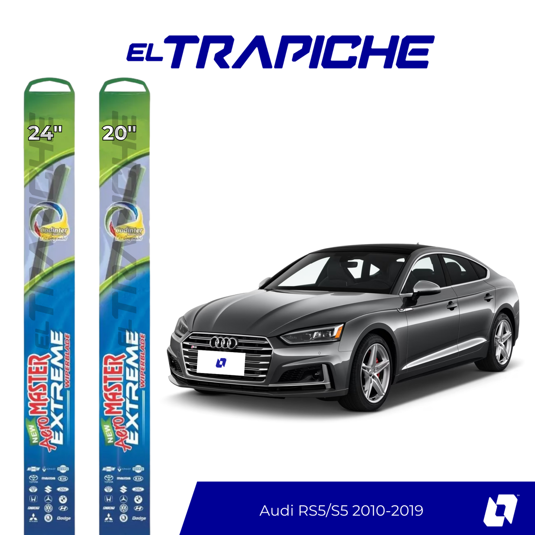 Plumillas de equipamiento Codinter original con acero inoxidable y caucho con silicona para un barrido claro y silencioso. Flexibles, duraderas y de alta calidad.