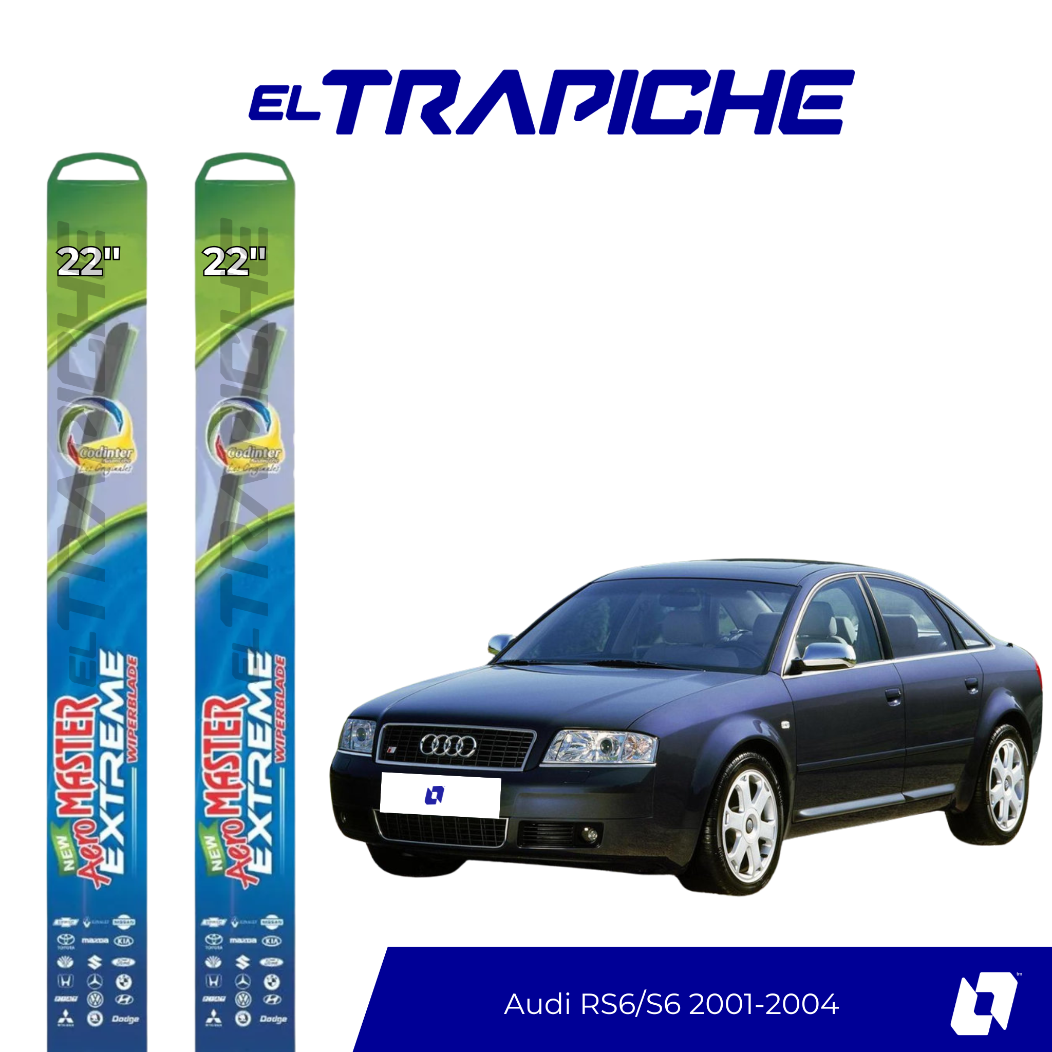 Plumillas de equipamiento Codinter original con acero inoxidable y caucho con silicona para un barrido claro y silencioso. Flexibles, duraderas y de alta calidad.