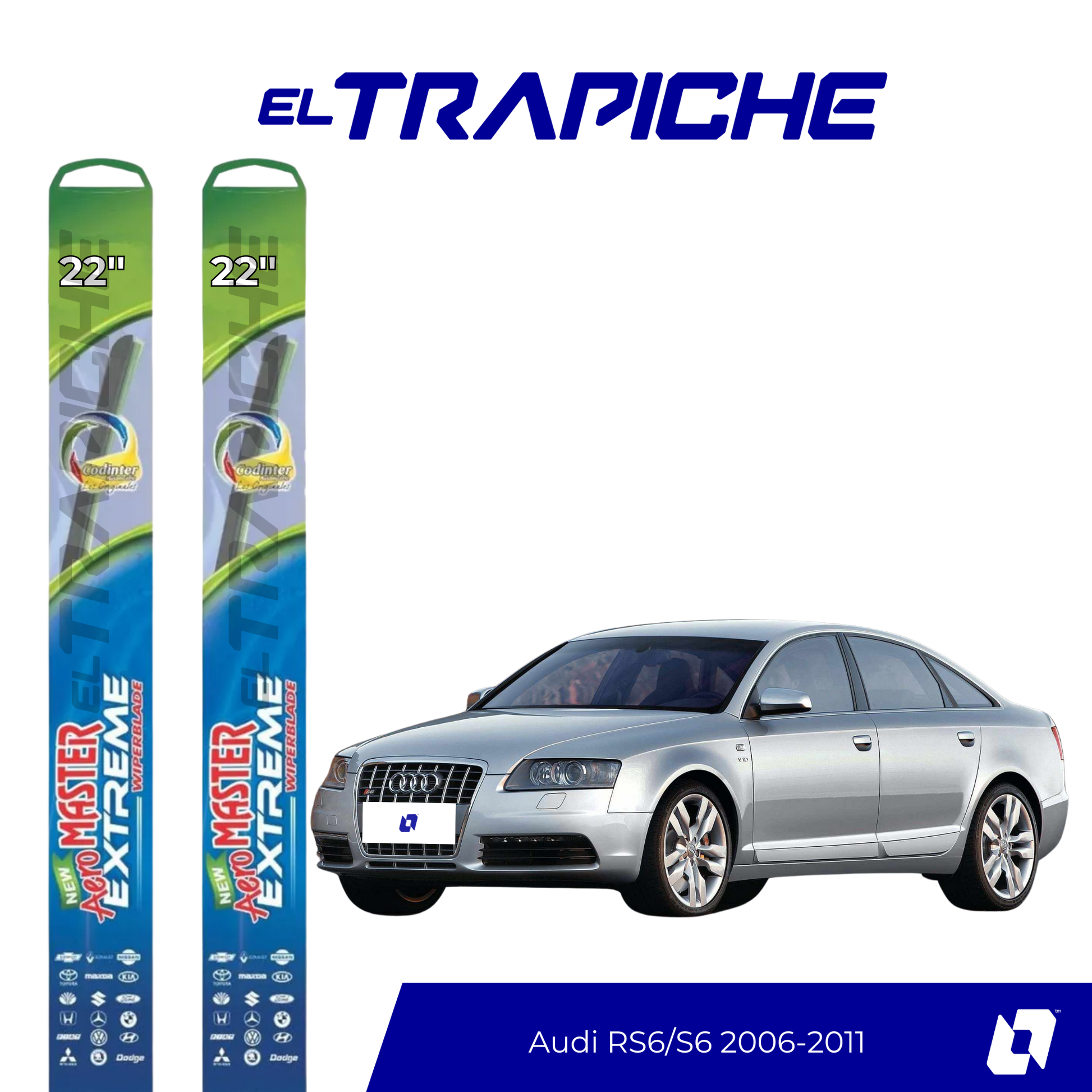 Plumillas de equipamiento Codinter original con acero inoxidable y caucho con silicona para un barrido claro y silencioso. Flexibles, duraderas y de alta calidad.