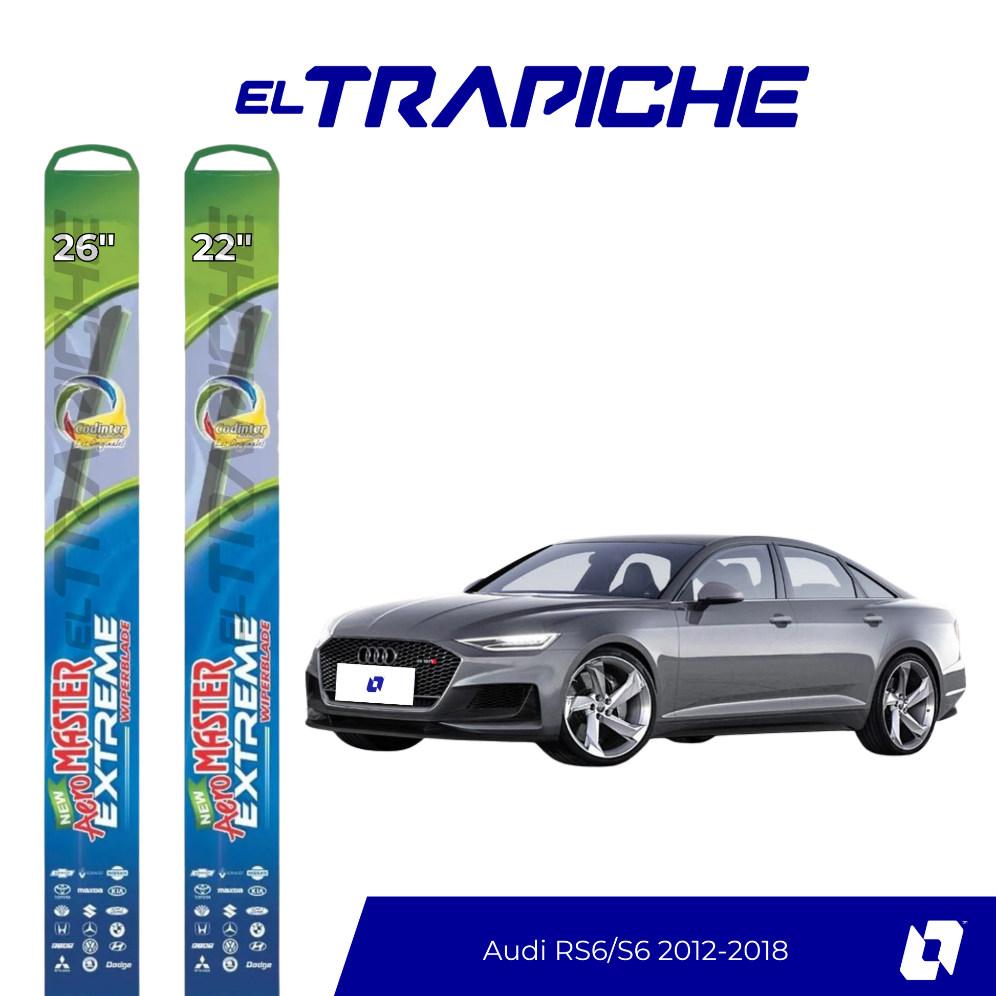 Plumillas de equipamiento Codinter original con acero inoxidable y caucho con silicona para un barrido claro y silencioso. Flexibles, duraderas y alta calidad.