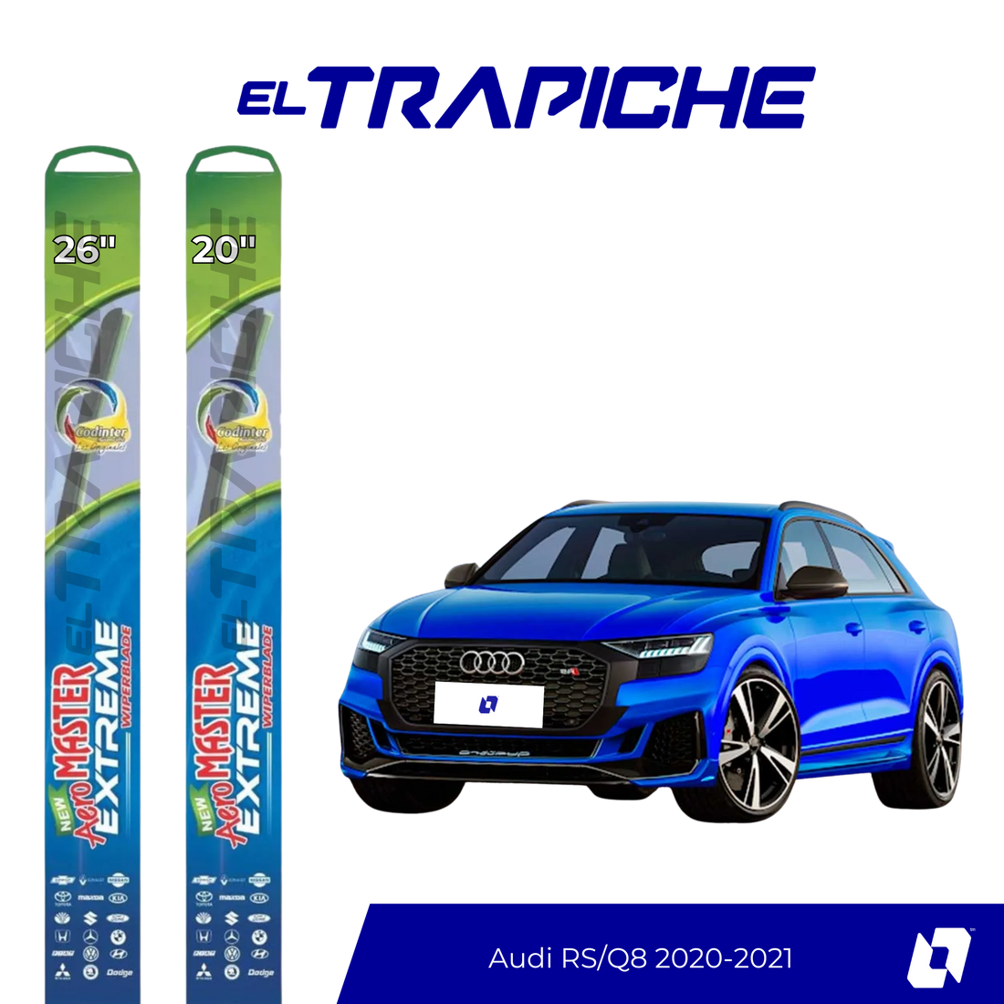 Plumillas de equipamiento Codinter original con acero inoxidable y caucho con silicona para un barrido claro y silencioso. Flexibles, duraderas y de alta calidad.