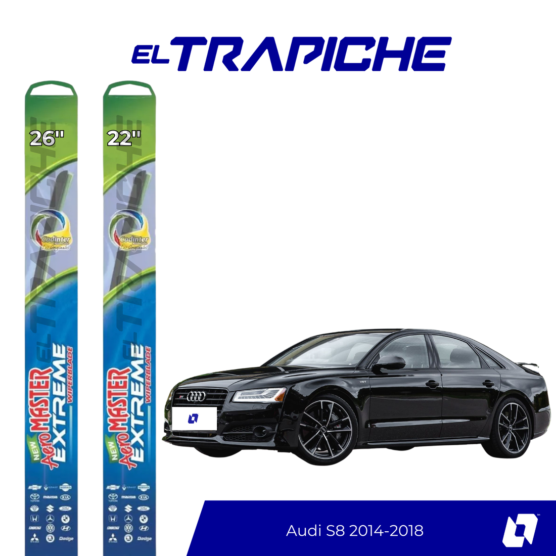 Plumillas de equipamiento Codinter original con acero inoxidable y caucho con silicona para un barrido claro y silencioso. Flexibles, duraderas y alta calidad.