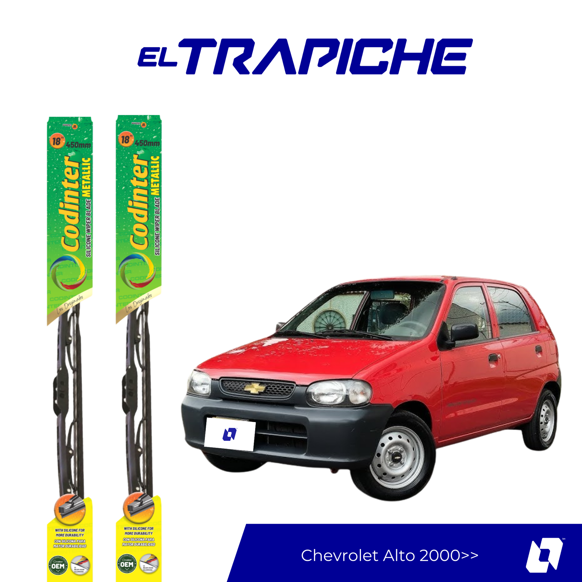 Limpiaparabrisas Chevrolet Alto 2000 en adelante Metálicas Codinter