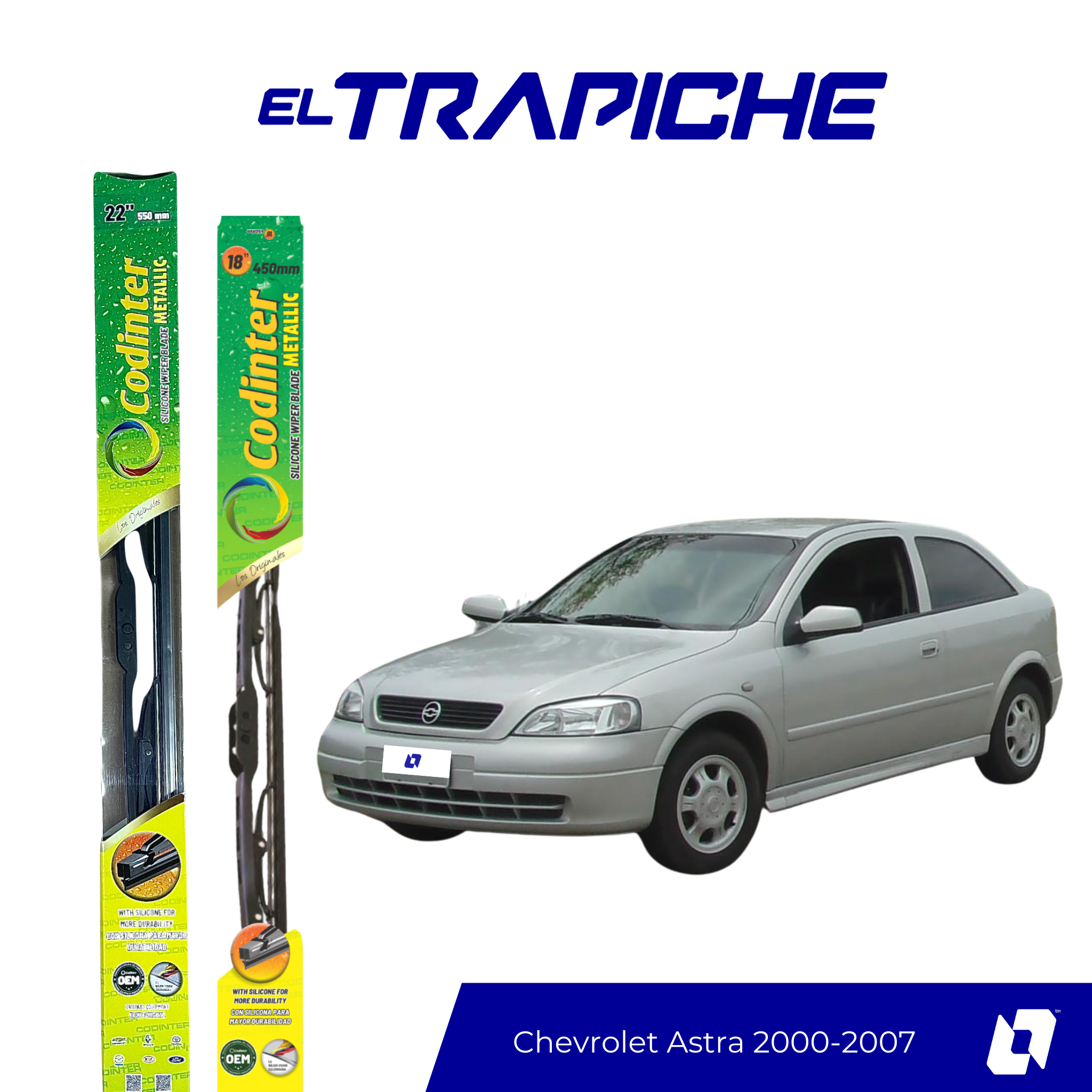 Limpiaparabrisas Chevrolet Astra 2000-2007 Metálicas Codinter