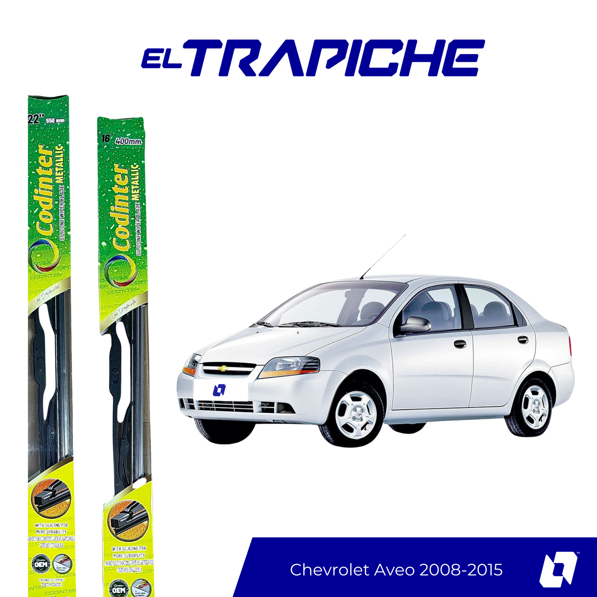 Limpiaparabrisas Chevrolet Aveo 2008-2015 Metálicas Codinter