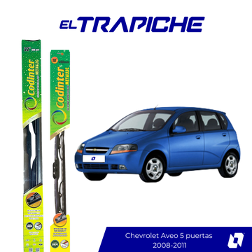 Limpiaparabrisas Chevrolet Aveo 5 puertas 2008-2011 Metálicas Codinter