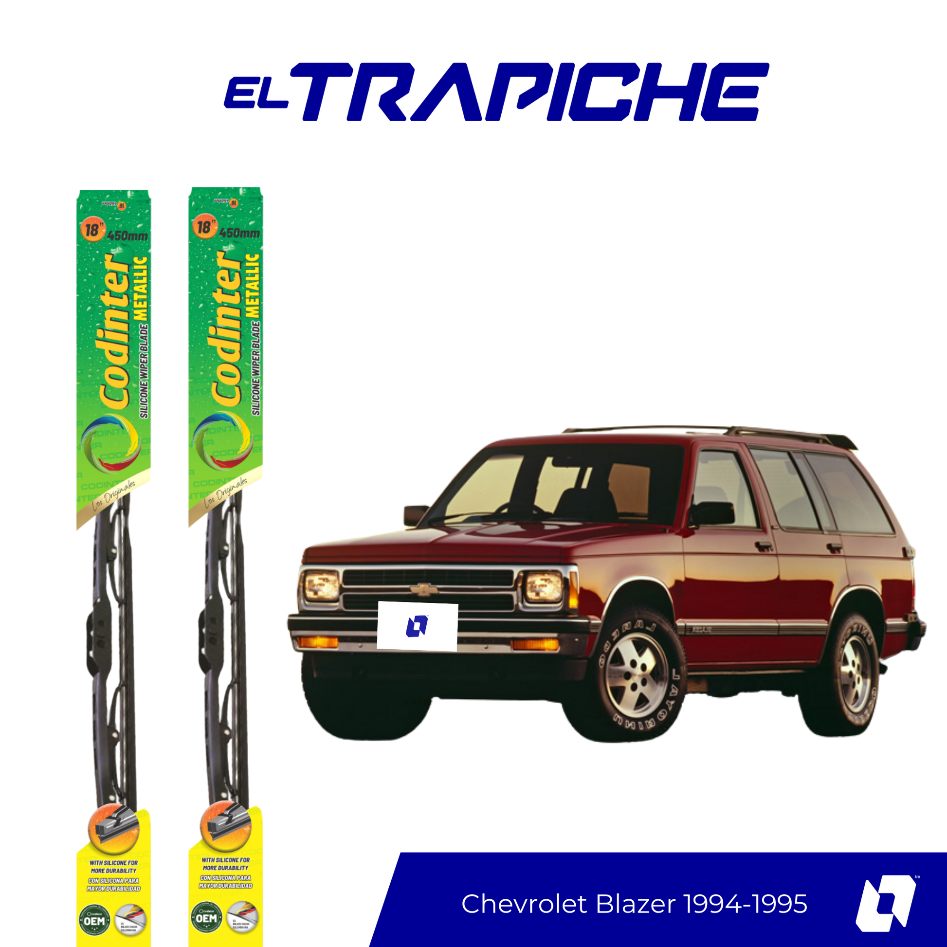 Limpiaparabrisas Chevrolet Blazer 1994-1995 Metálicas Codinter