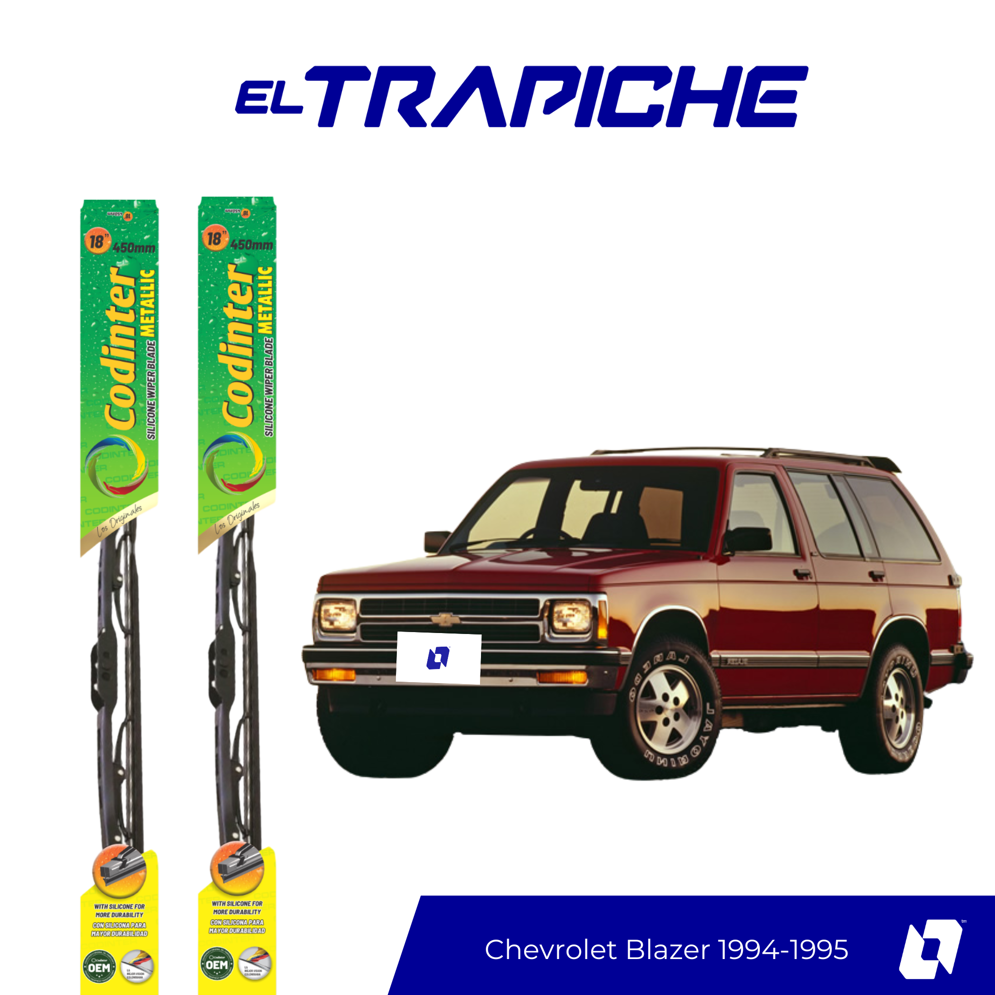 Limpiaparabrisas Chevrolet Blazer 1994-1995 Metálicas Codinter