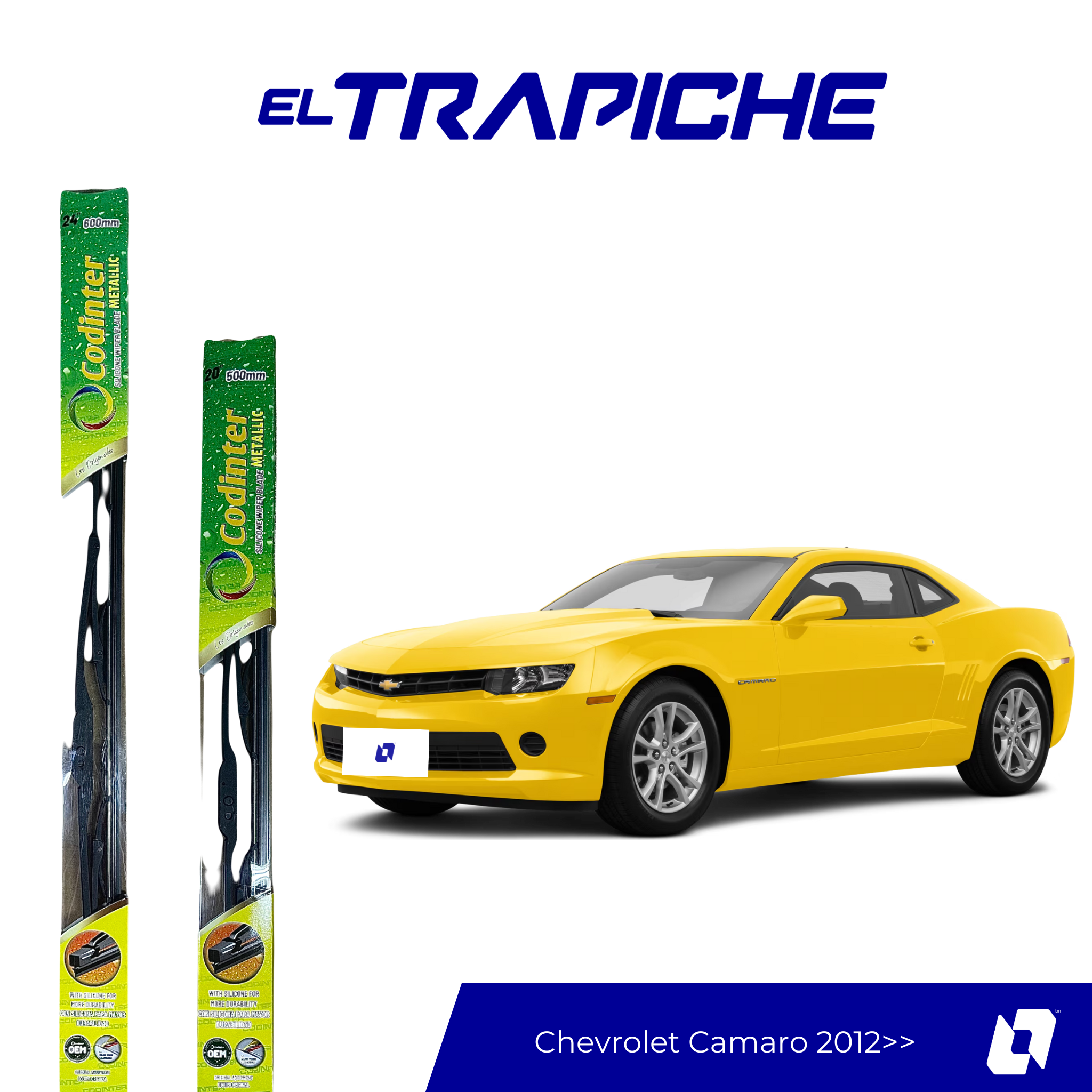 Limpiaparabrisas Chevrolet Camaro 2012 en adelante Metálicas Codinter