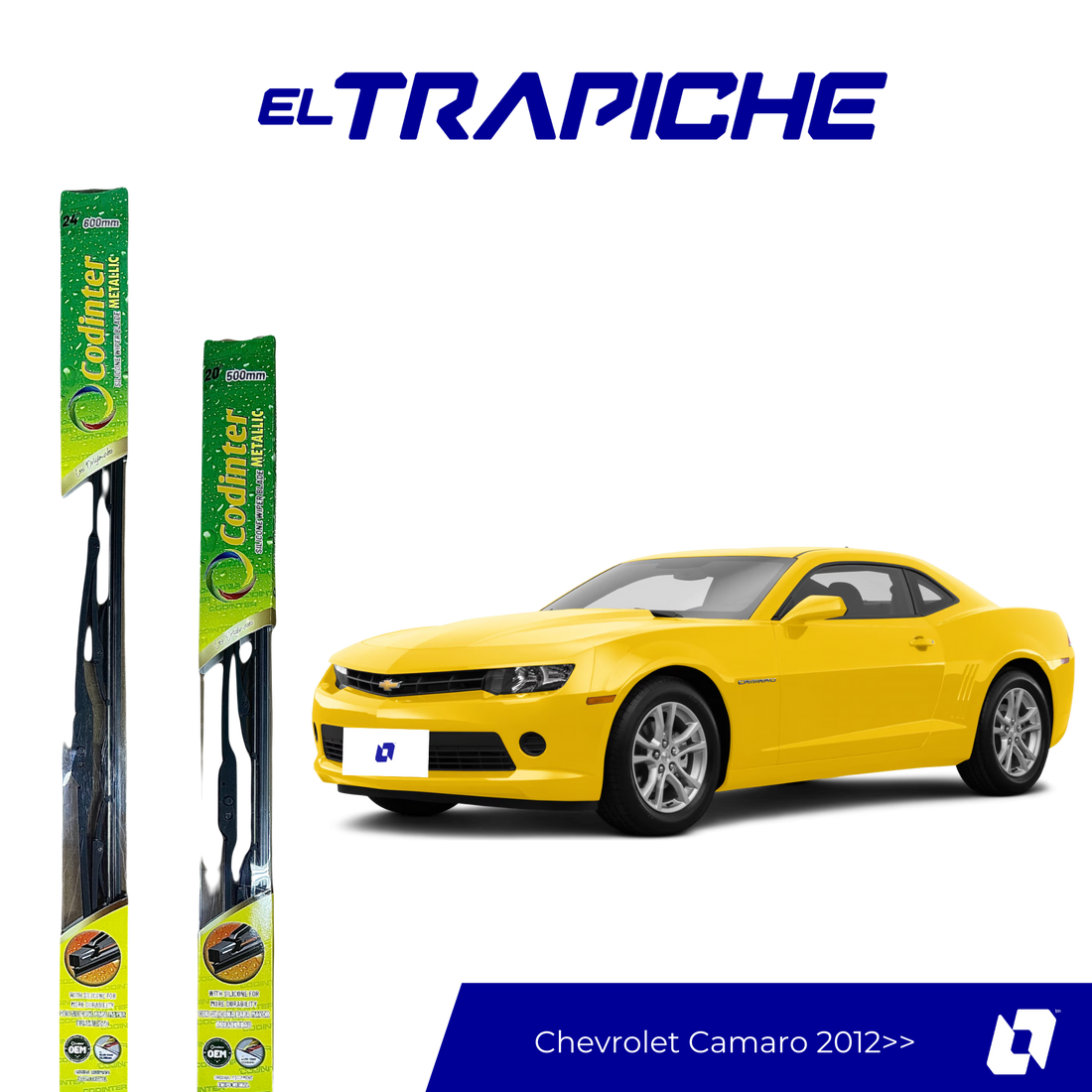 Limpiaparabrisas Chevrolet Camaro 2012 en adelante Metálicas Codinter