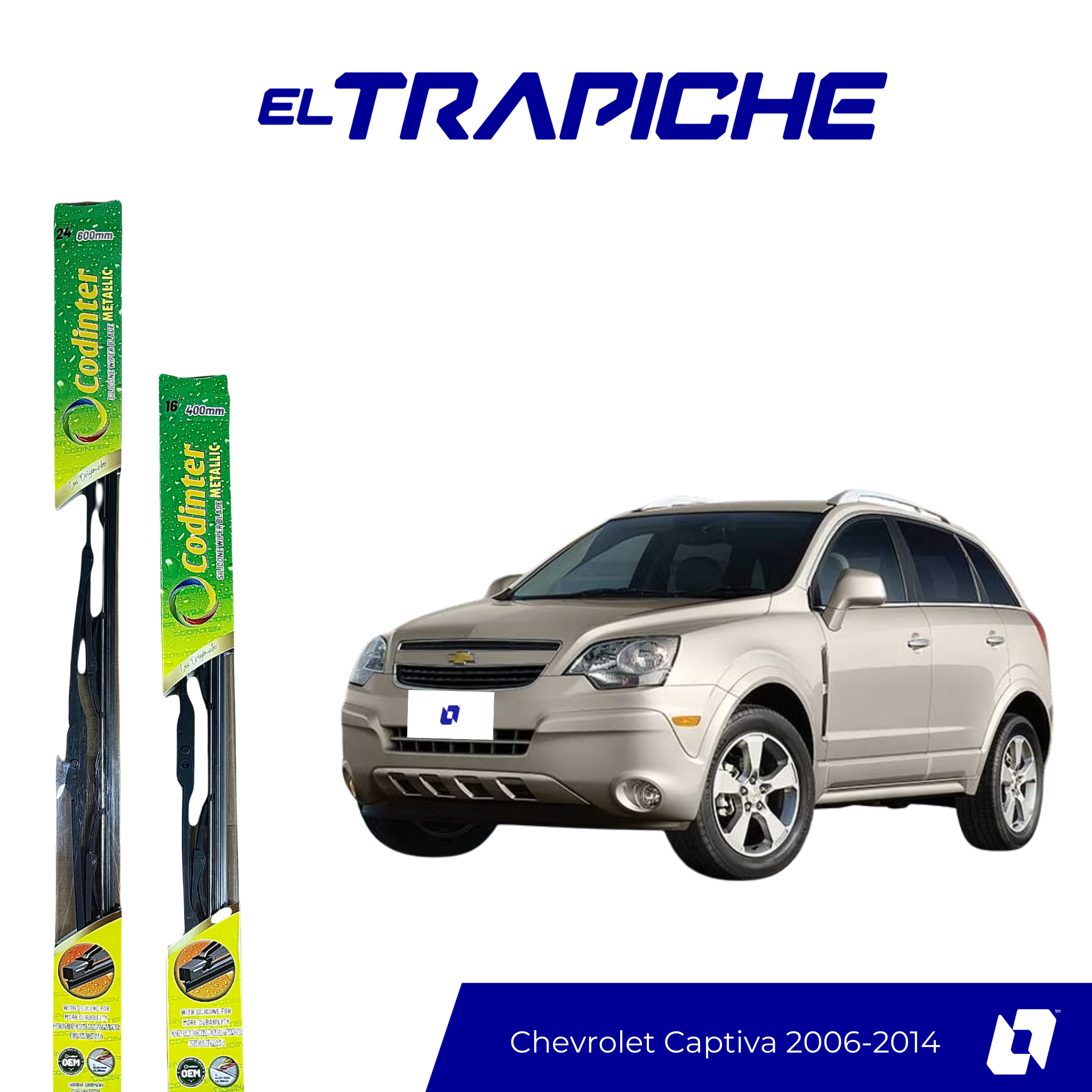 Limpiaparabrisas Chevrolet Captiva 2006-2014 Metálicas Codinter