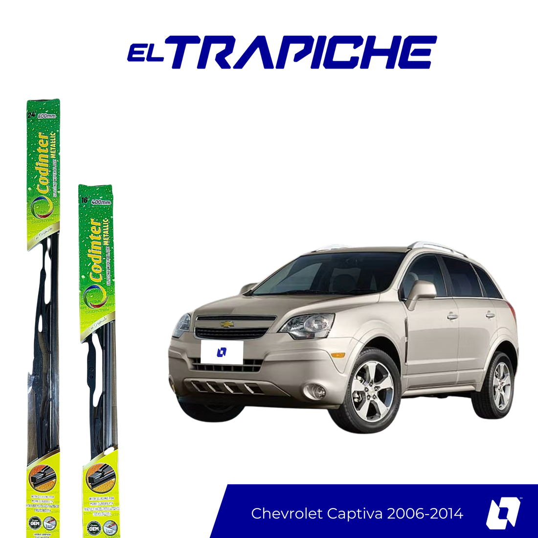 Limpiaparabrisas Chevrolet Captiva 2006-2014 Metálicas Codinter