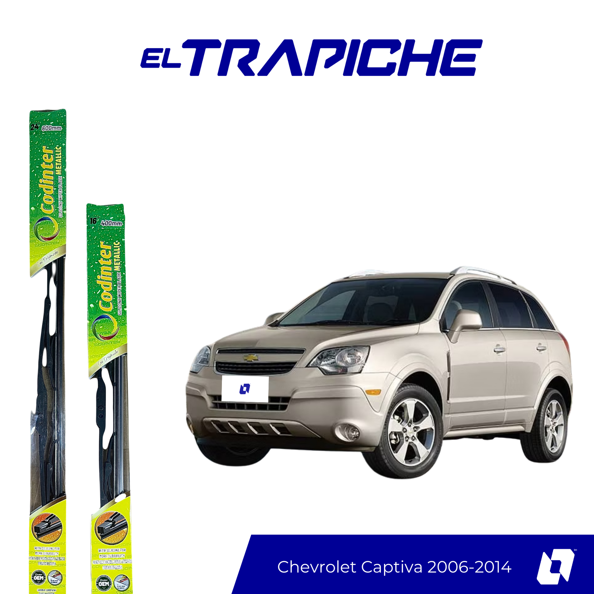 Limpiaparabrisas Chevrolet Captiva 2006-2014 Metálicas Codinter