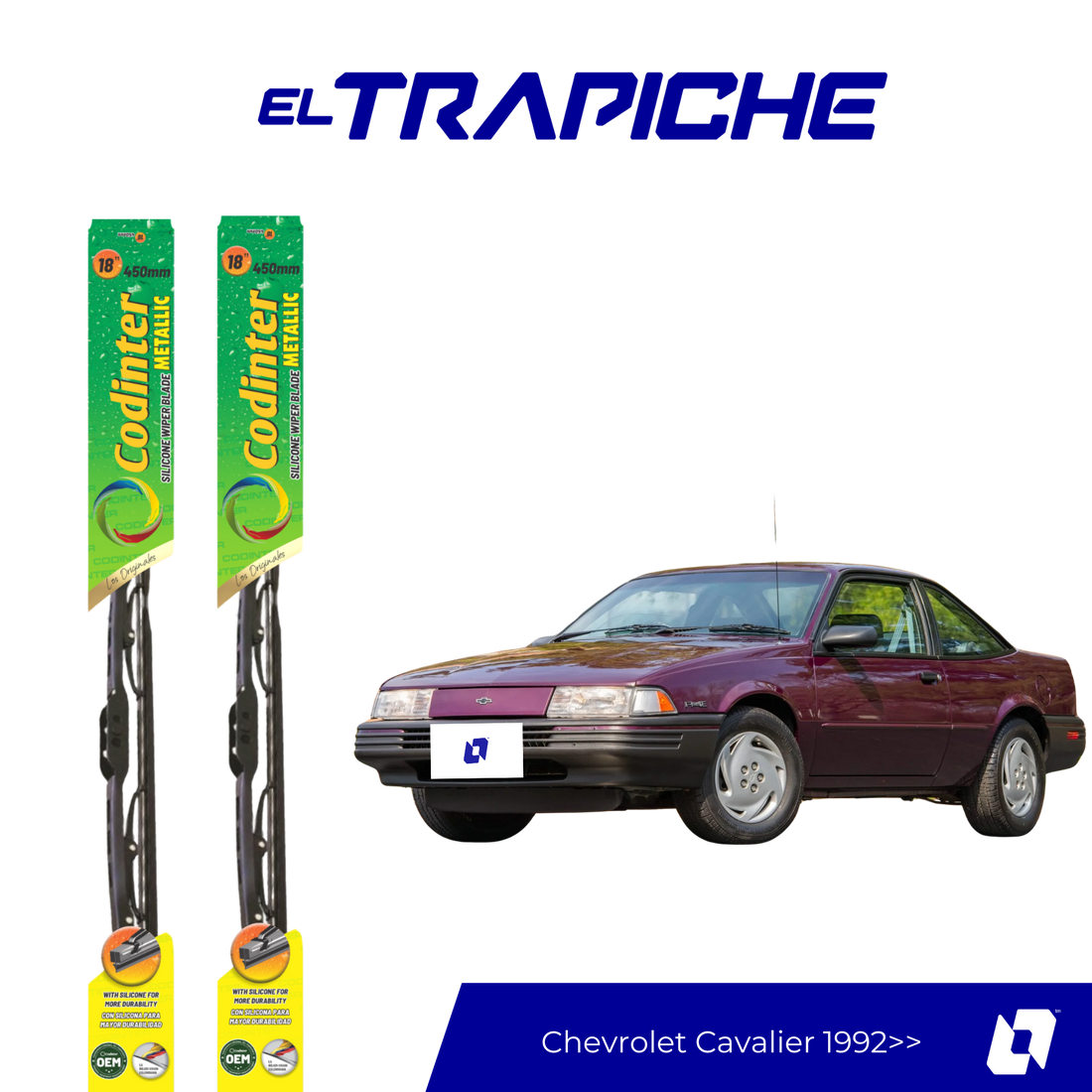 Limpiaparabrisas Chevrolet Cavalier 1992 en adelante Metálicas Codinter