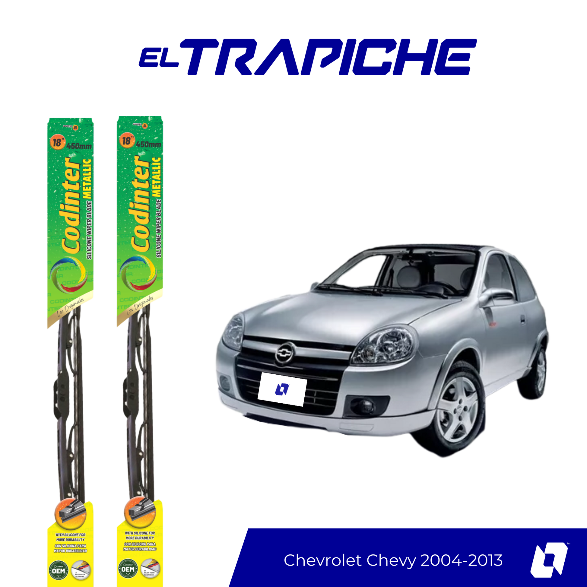 Limpiaparabrisas Chevrolet Chevy 2004-2013 Metálicas Codinter