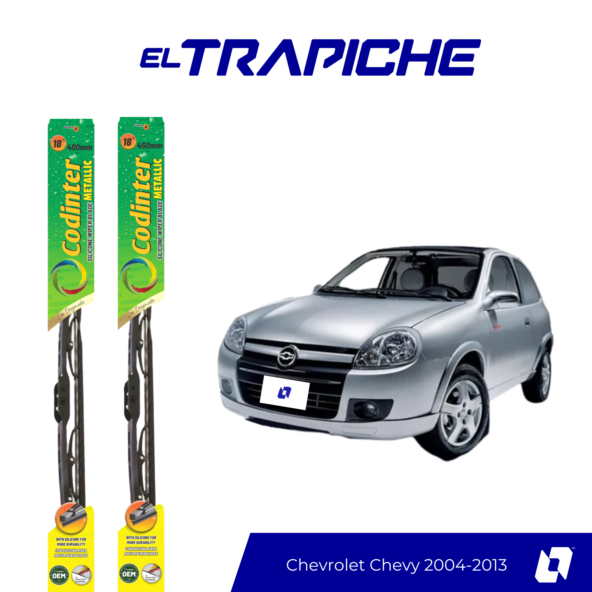 Limpiaparabrisas Chevrolet Chevy 2004-2013 Metálicas Codinter