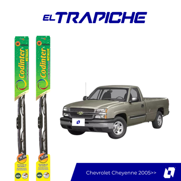 Limpiaparabrisas Chevrolet Cheyenne 2005 en adelante Metálicas Codinter 
