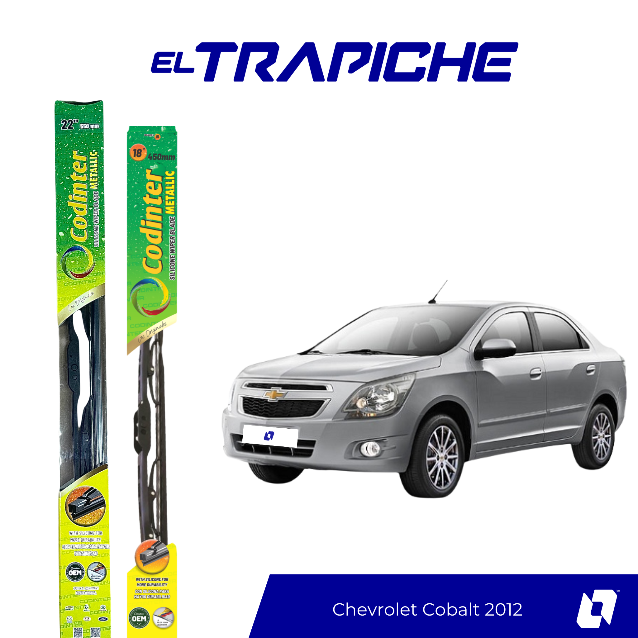 Limpiaparabrisas Chevrolet Cobalt 2012 Metálicas Codinter 