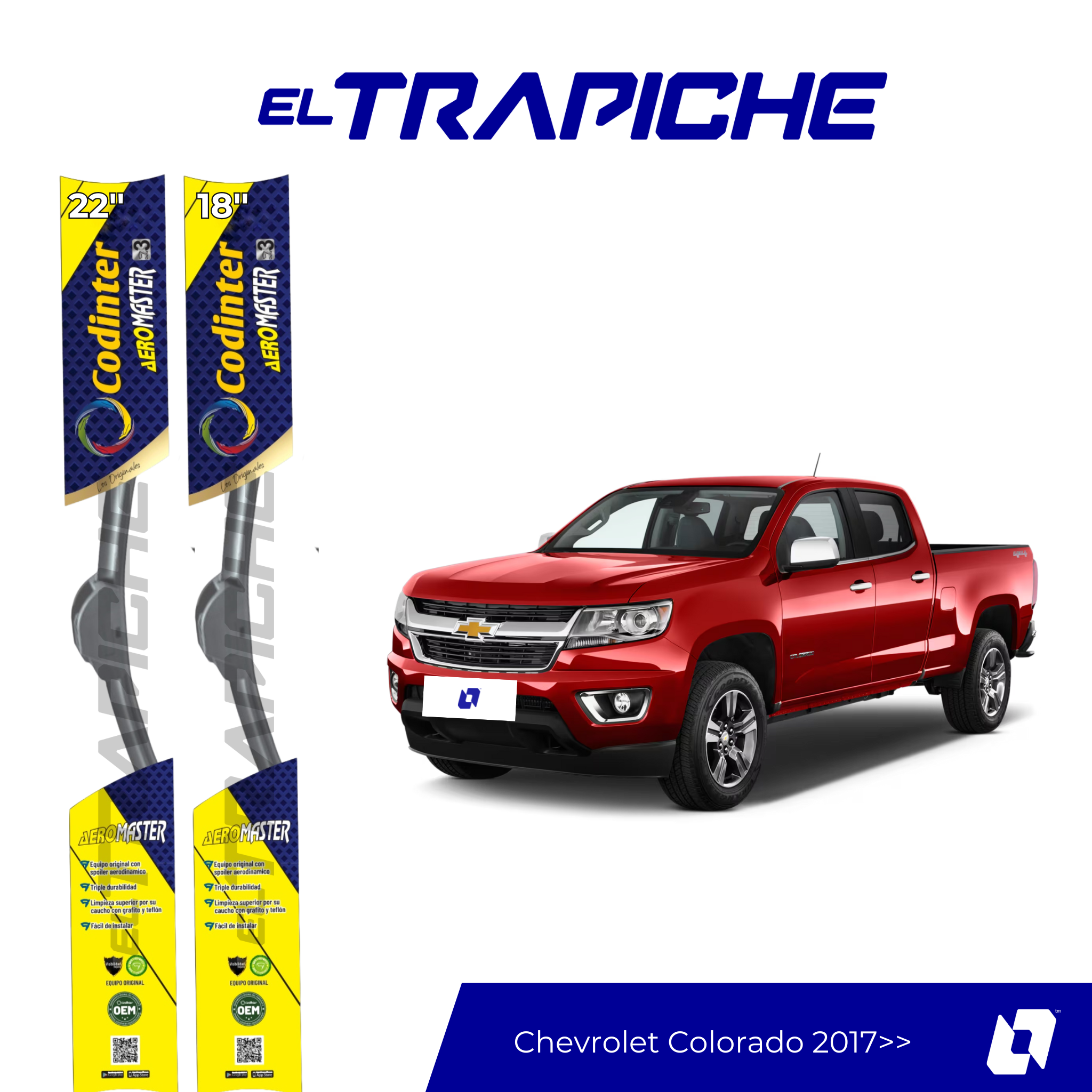 Para brisas Chevrolet Colorado 2017 en adelante AeroMaster