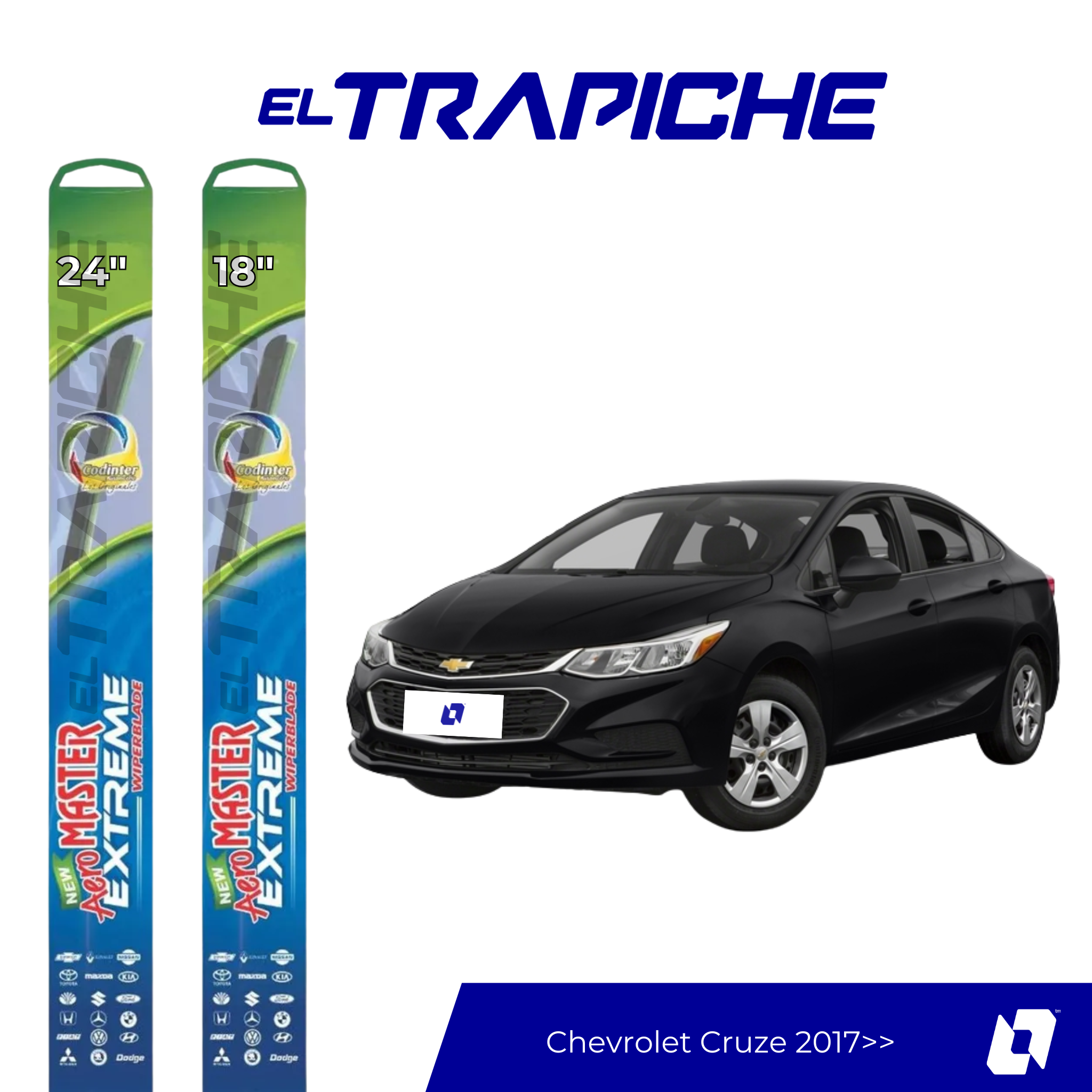 Plumillas Chevrolet Cruze 2017 en adelante