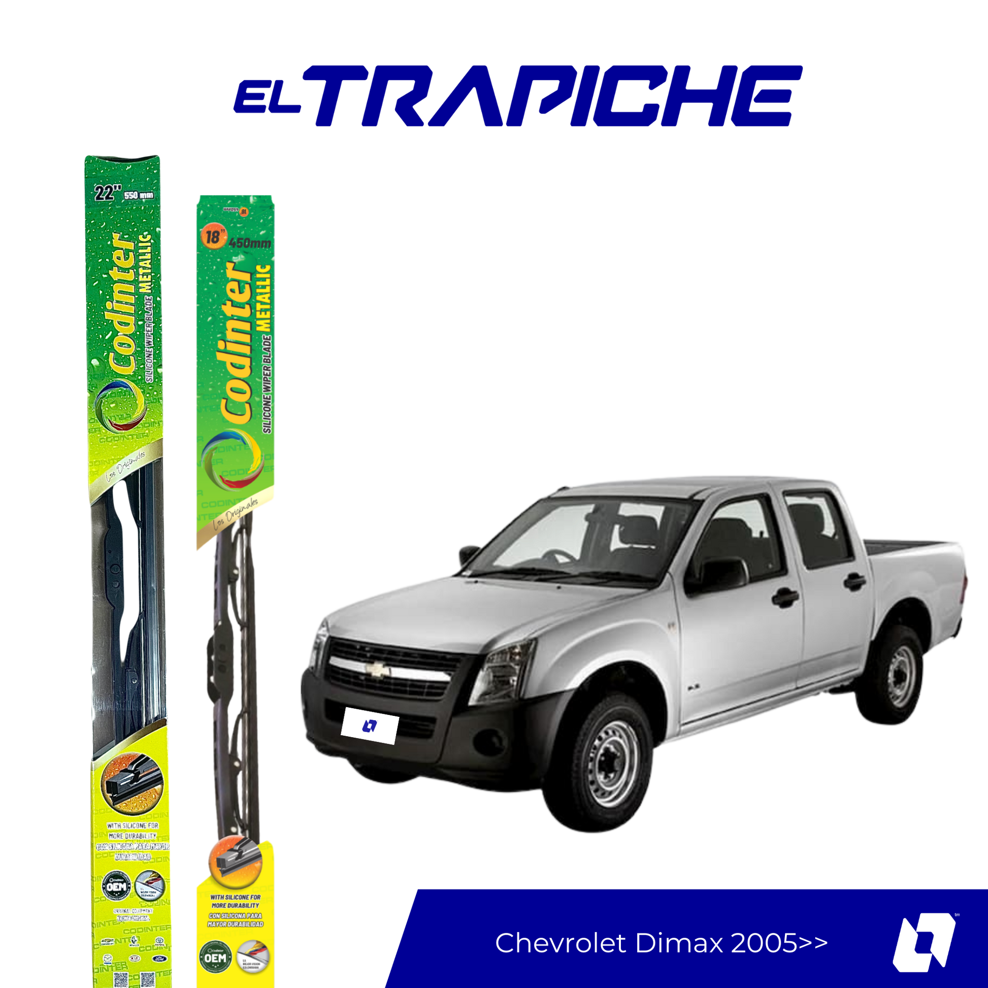 Limpiaparabrisas Chevrolet Dimax 2005 en adelante Metálicas Codinter
