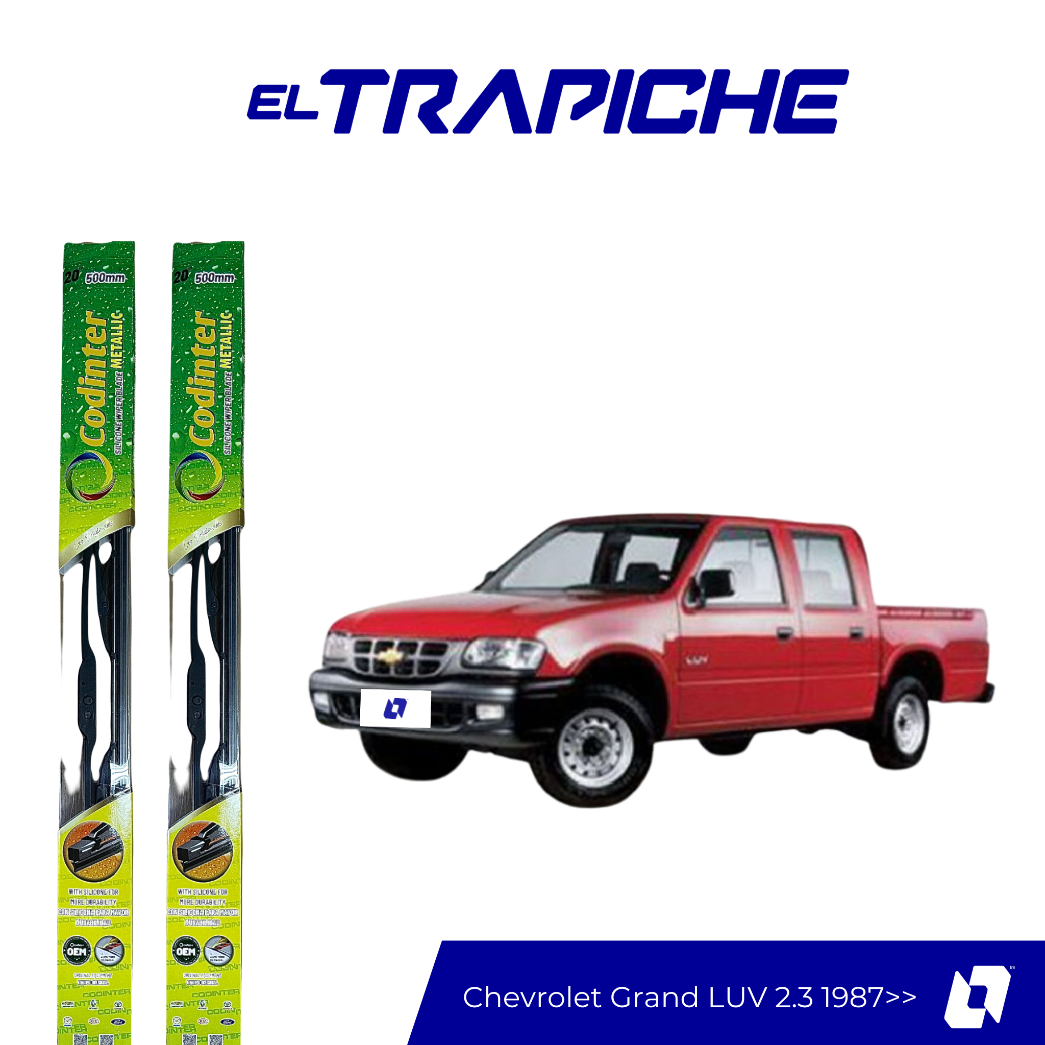 Limpiaparabrisas Chevrolet Grand LUV 2.3 1987 en adelante Metálicas Codinter 